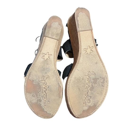 SPLENDID BLACK Wedge SANDALS SIZE 10 - Picture 7 of 10